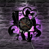 I Love Cats Vinyl LED Wall Clock