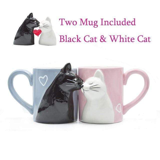 Kissing Cats Cup Couple Mug Set