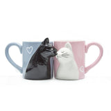 Kissing Cats Cup Couple Mug Set